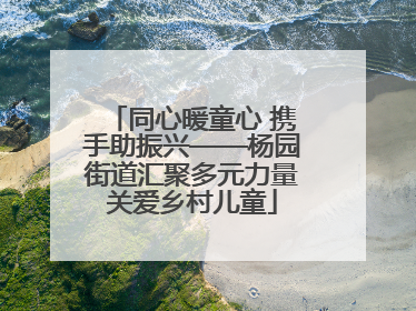 同心暖童心 携手助振兴——杨园街道汇聚多元力量关爱乡村儿童