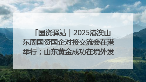 国资驿站｜2025港澳山东周国资国企对接交流会在港举行；山东黄金成功在境外发行3亿美元绿色债券