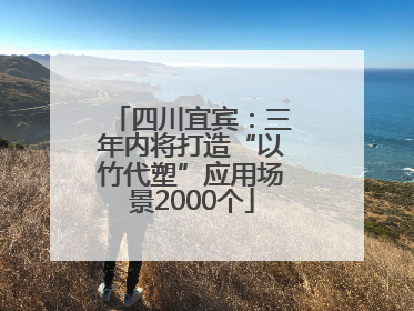 四川宜宾：三年内将打造“以竹代塑”应用场景2000个