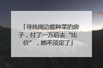寻找周边能种菜的房子，付了一万后去“比价”，她不淡定了