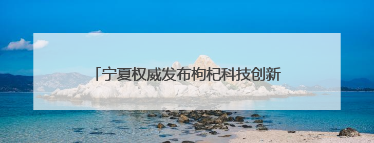 宁夏权威发布枸杞科技创新和产业创新融合发展情况