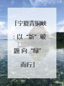 宁夏青铜峡：以“新”破题 向“绿”而行