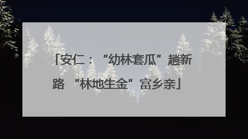 安仁：“幼林套瓜”趟新路 “林地生金”富乡亲