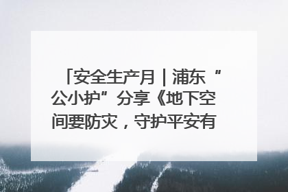 安全生产月｜浦东“公小护”分享《地下空间要防灾，守护平安有我在》安全谣