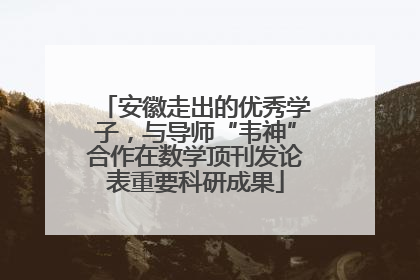 安徽走出的优秀学子，与导师“韦神”合作在数学顶刊发论表重要科研成果
