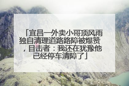 宜昌一外卖小哥顶风雨独自清理道路路障被爆赞，目击者：我还在犹豫他已经停车清障了