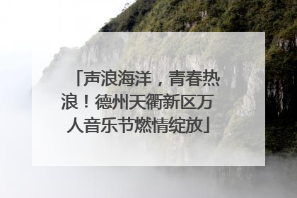 声浪海洋，青春热浪！德州天衢新区万人音乐节燃情绽放