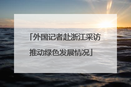外国记者赴浙江采访推动绿色发展情况