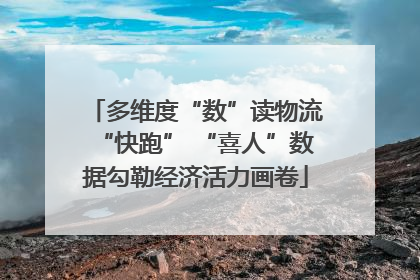 多维度“数”读物流“快跑” “喜人”数据勾勒经济活力画卷