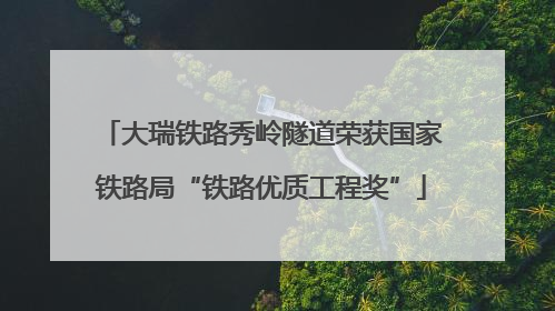 大瑞铁路秀岭隧道荣获国家铁路局“铁路优质工程奖”