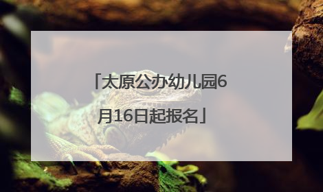 太原公办幼儿园6月16日起报名
