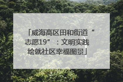 威海高区田和街道“志愿19”：文明实践绘就社区幸福图景