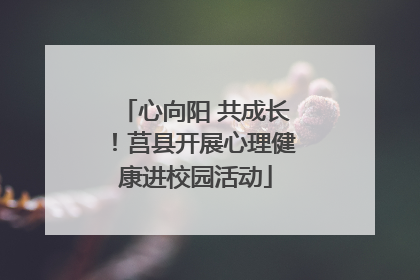 心向阳 共成长！莒县开展心理健康进校园活动