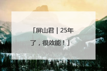 屏山君｜25年了，很效能！