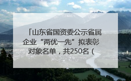 山东省国资委公示省属企业“两优一先”拟表彰对象名单，共250名（个）党员和党组织