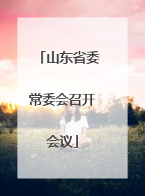 山东省委常委会召开会议