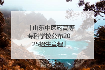 山东中医药高等专科学校公布2025招生章程