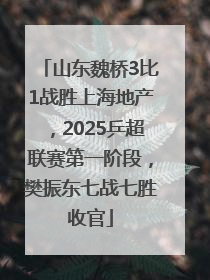 山东魏桥3比1战胜上海地产，2025乒超联赛第一阶段，樊振东七战七胜收官