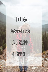山东：展示在地头 选种有准头