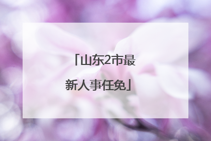 山东2市最新人事任免