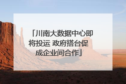 川南大数据中心即将投运 政府搭台促成企业间合作