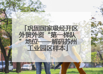 巩固国家级经开区外贸外资“第一梯队”地位——解码苏州工业园区样本