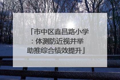市中区鑫昌路小学：体测防近视并举 助推综合绩效提升