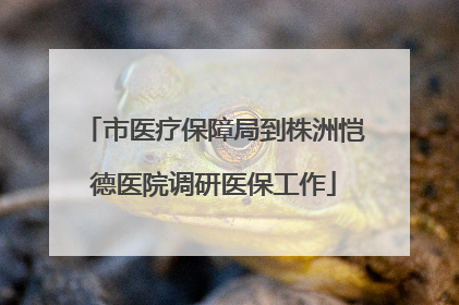 市医疗保障局到株洲恺德医院调研医保工作