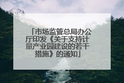 市场监管总局办公厅印发《关于支持计量产业园建设的若干措施》的通知