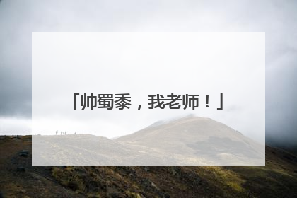 帅蜀黍，我老师！