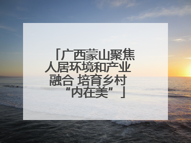广西蒙山聚焦人居环境和产业融合 培育乡村“内在美”