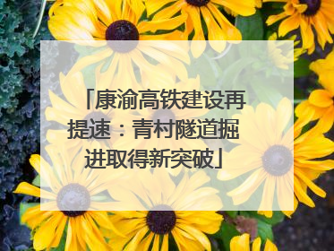 康渝高铁建设再提速：青村隧道掘进取得新突破