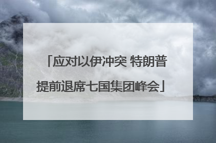 应对以伊冲突 特朗普提前退席七国集团峰会