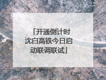 开通倒计时 沈白高铁今日启动联调联试