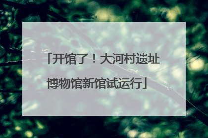 开馆了！大河村遗址博物馆新馆试运行