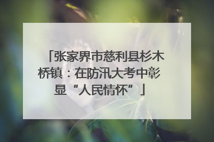 张家界市慈利县杉木桥镇：在防汛大考中彰显“人民情怀”