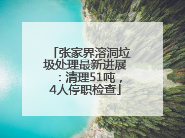张家界溶洞垃圾处理最新进展：清理51吨，4人停职检查