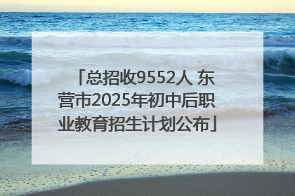 总招收9552人 东营市2025年初中后职业教育招生计划公布