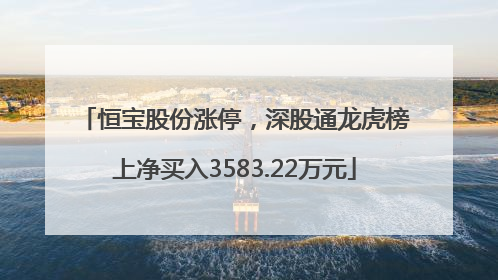 恒宝股份涨停，深股通龙虎榜上净买入3583.22万元
