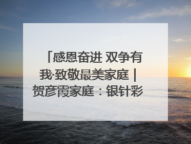 感恩奋进 双争有我·致敬最美家庭｜贺彦霞家庭：银针彩线绣出好日子