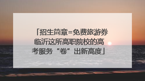 招生简章=免费旅游券 临沂这所高职院校的高考服务“卷”出新高度