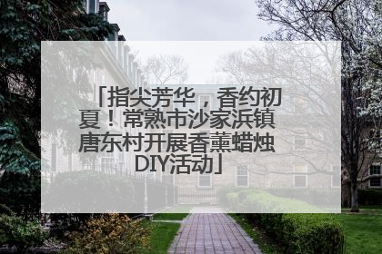 指尖芳华，香约初夏！常熟市沙家浜镇唐东村开展香薰蜡烛DIY活动