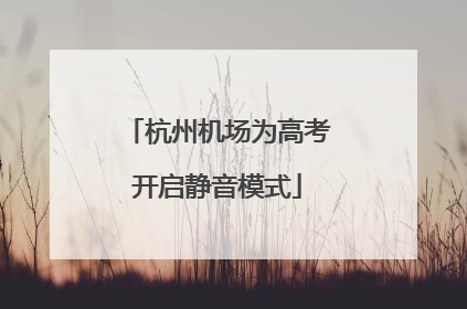 杭州机场为高考开启静音模式