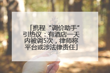 携程“调价助手”引热议：有酒店一天内被调5次，律师称平台或涉法律责任