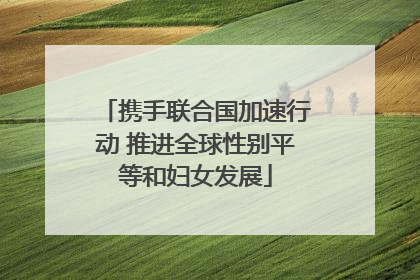 携手联合国加速行动 推进全球性别平等和妇女发展