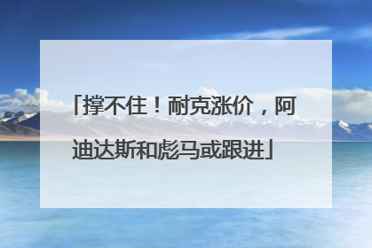 撑不住！耐克涨价，阿迪达斯和彪马或跟进