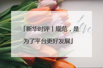 新华时评丨规范，是为了平台更好发展