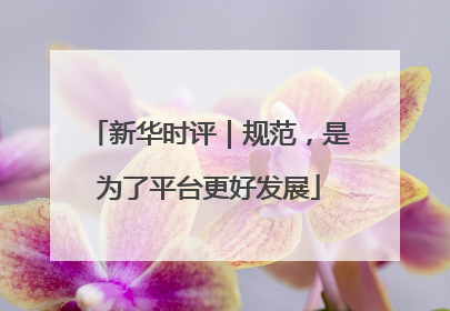 新华时评｜规范，是为了平台更好发展
