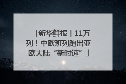 新华鲜报丨11万列！中欧班列跑出亚欧大陆“新时速”