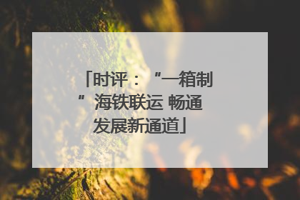时评：“一箱制”海铁联运 畅通发展新通道